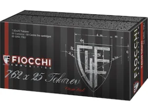 Buy Fiocchi Ammunition 7.62x25mm Tokarev 85 Grain Full Metal Jacket Box of 50 Near Me