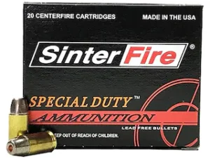 SinterFire Special Duty Ammunition 380 ACP 75 Grain Frangible Hollow Point Lead Free Box of 20