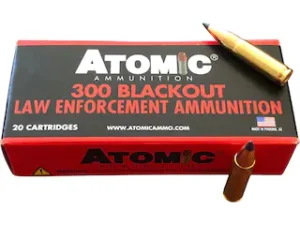 Buy Atomic Tactical LE Ammunition 300 AAC Blackout 110 Grain Nosler Varmageddon Polymer Tip Spitzer Box of 20 Online