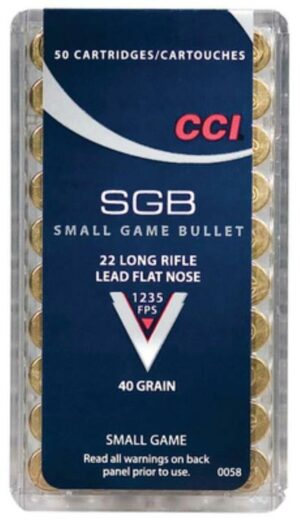 CCI 22LR Small Game 40gr Lead Flat Nose, 50rd Box