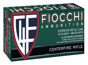 Fiocchi Extrema 45-70 Government 100gr, 300gr, Jacketed Hollow Cavity, 20rd Box