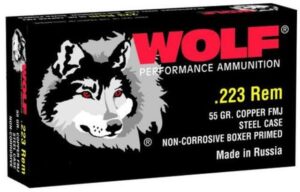 Wolf .223 Rem 55gr, Bimetal Jacket, Steel Case, 500rd/Box