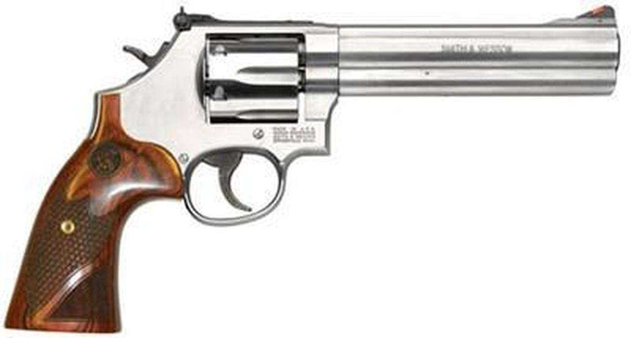 Smith &Amp; Wesson 686 Plus Deluxe, Revolver 357 Mag/38 Spec, 6&Quot; Barrel, Stainless Finish, Wood Grips, 7Rd, Adjustable Sights 022188141580 14224.1575695282 1