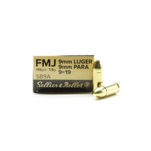 1000 Rounds of 115gr FMJ 9mm Ammo by Sellier & Bellot