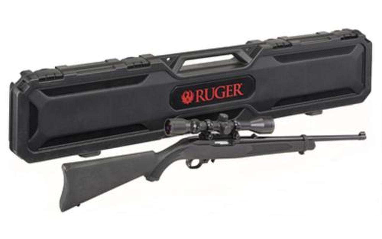 Ruger 10/22 Carbine 22Lr, 18.5&Quot; Barrel, Satin Black, Weaver Scope And Case, 10Rd Mag