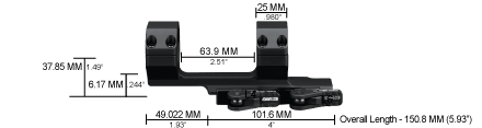 Precision Qr Extended Cantilever Mount Dim Precision Qrx Cm 404