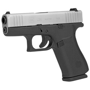 Glock 43X Silver Subcompact 9mm, 3.41" Barrel, Polymer Frame, Fixed Sights, 2x10rd Mags
