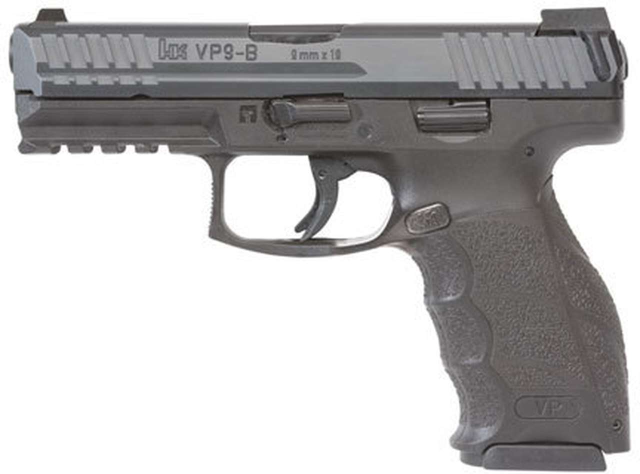 Hk, Vp9-B 9Mm, 4&Quot; Barrel Black, 3 Dot Sights, 2- 15Rd Mags, Push Button Magazine Release Ii 2
