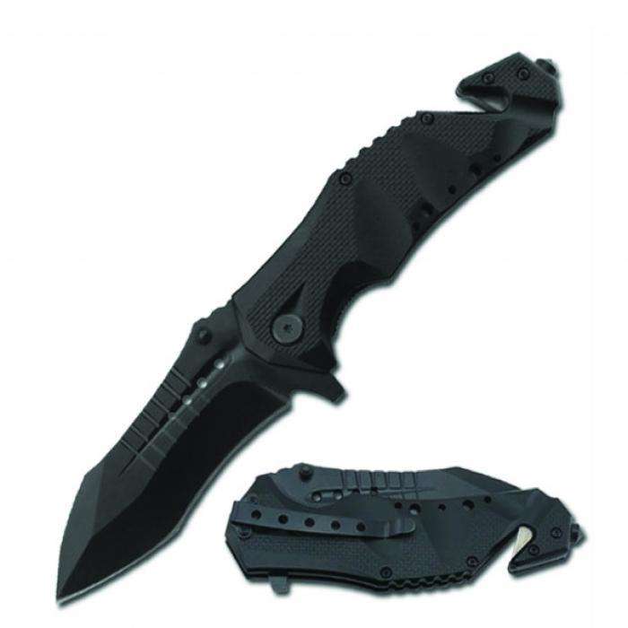 Elitedge® Stainless Steel Tactical Rescue Knife Black 8&Quot;