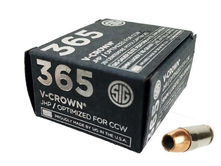 Sig Sauer P365 9Mm 115 Gr Elite V-Crown Jhp 20Rd Box Sig Sauer P365 9Mm 115 Gr Elite V Crown Jhp 20Rd